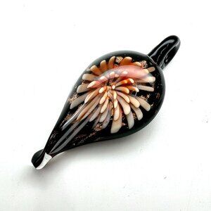 Vintage Murano 3d Teardrop Pendant Art Glass